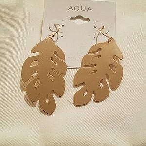Aqua  Koko Leaf Earrings